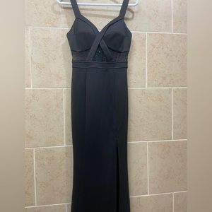 small black prom dress with rhinestones